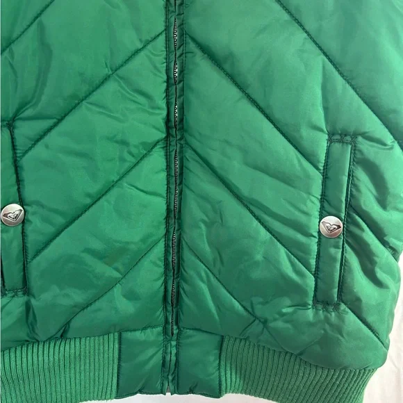 Y2K Roxy Green White and Blue Puffer Vest Women’s Size M - Picture 6 of 12